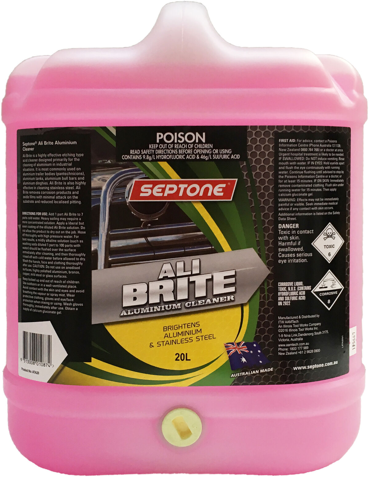 Septone Alibrite Aluminium Cleaner 20lt Brisbane Refinish Supplies